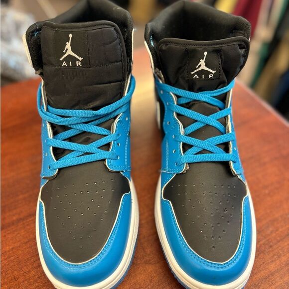 Nike mens 10 blue black air jordan shoes - Picture 2 of 5